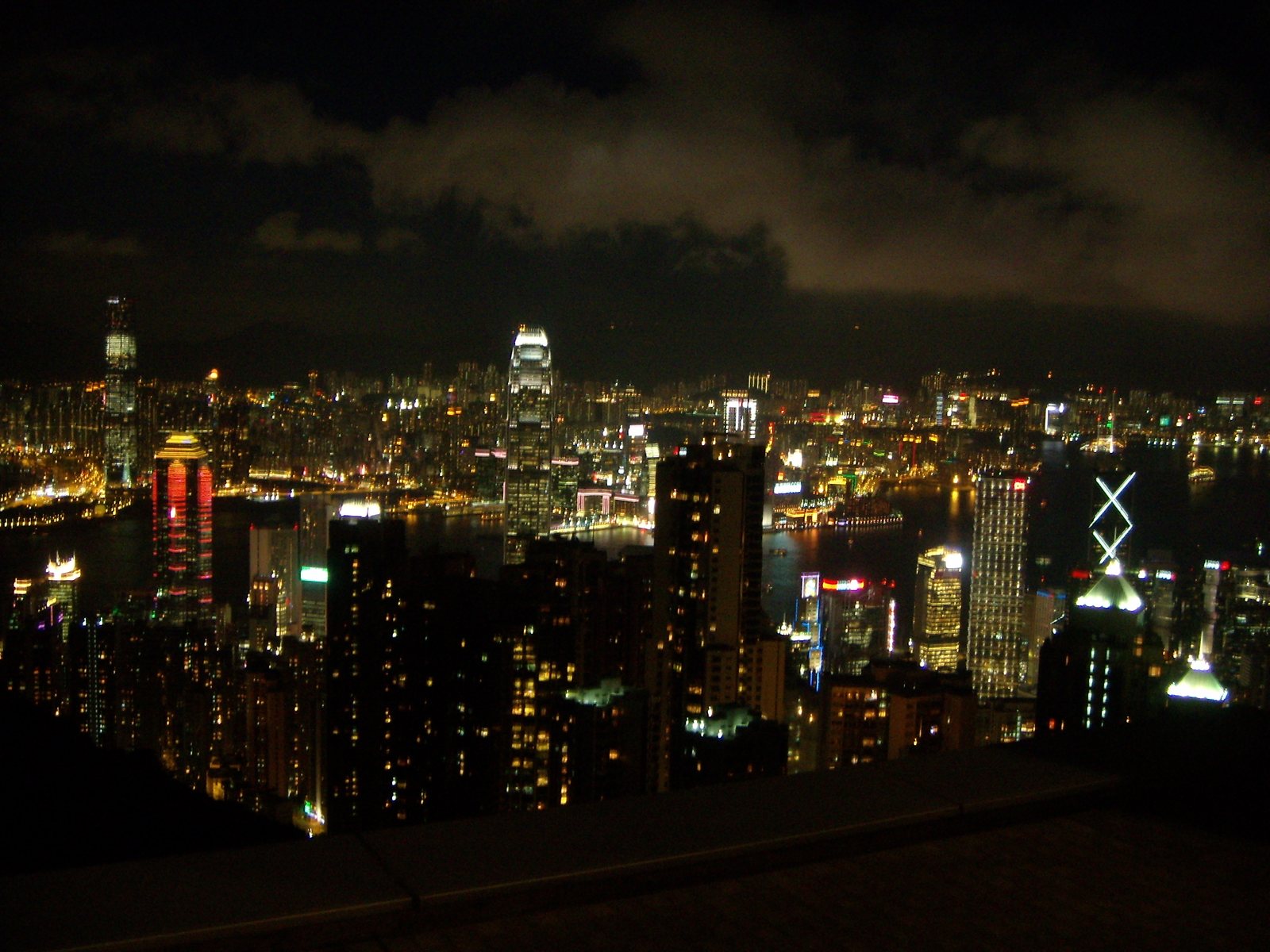 DSCN3110 Nighttime view of Hong Kong from the Sky Terrace at Victoria’s Peak.