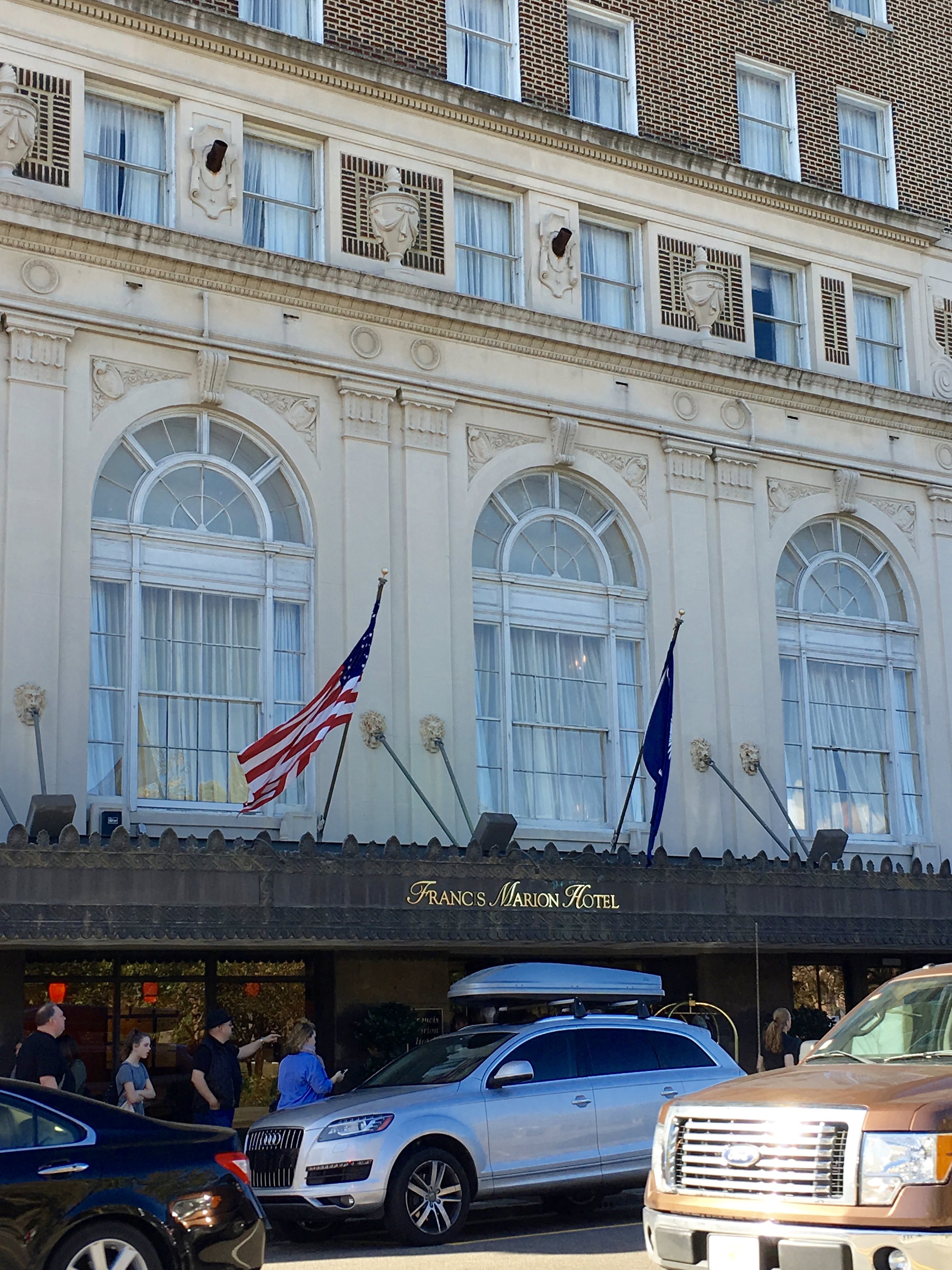Front of the Francis Marion hotel