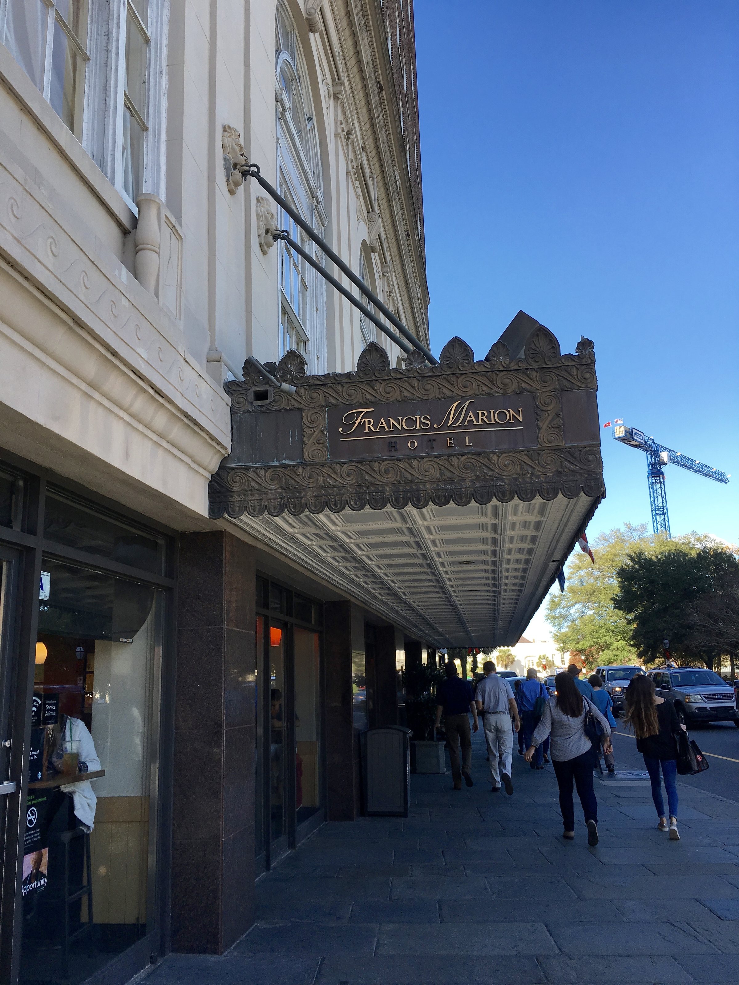 Entrance to the Francis Marion Hotel