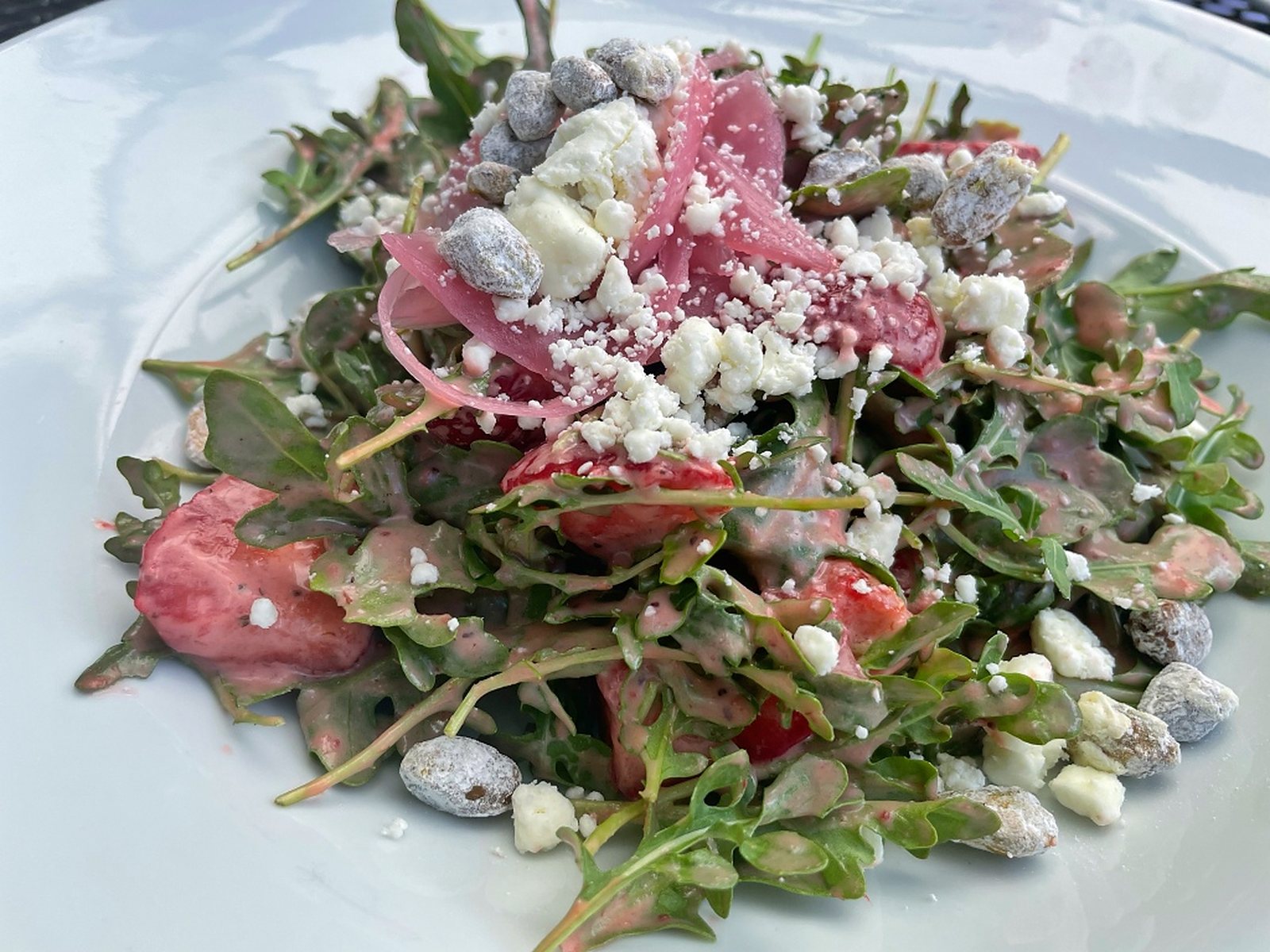 Strawberry Arugula Salad at Saranac Public House.