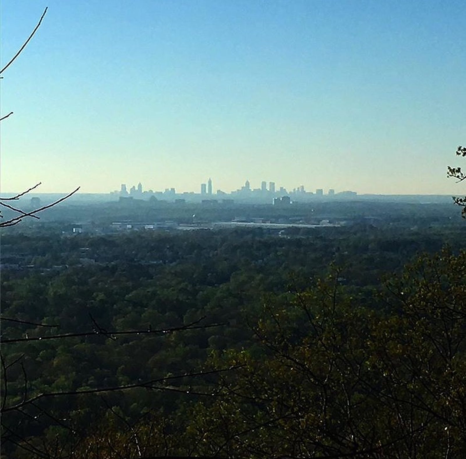 View of Atlanta skyline the second time I hiked the mountain, in springtime.